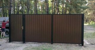 Купить распашные ворота из профнастила Карабулак, цена от 2753 руб.